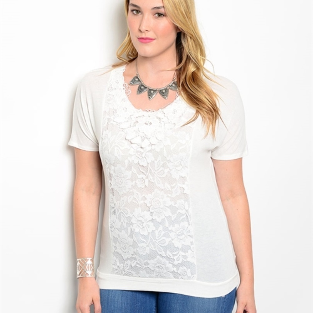 💥3for$20💥 PLUS SIZE OFF WHITE LACE TOP